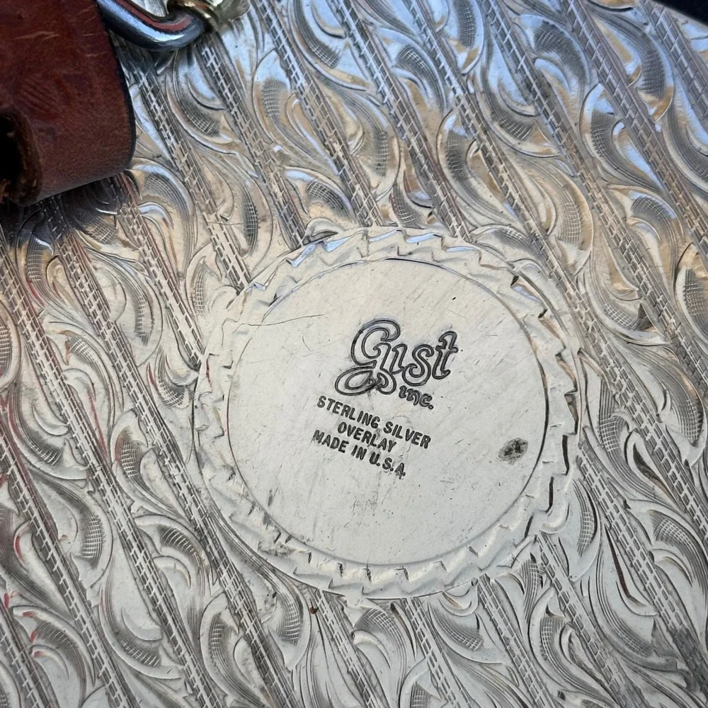 Gist Sterling Silver Overlay 1995 Gold N Grand Champion Belt Buckle & Size 32